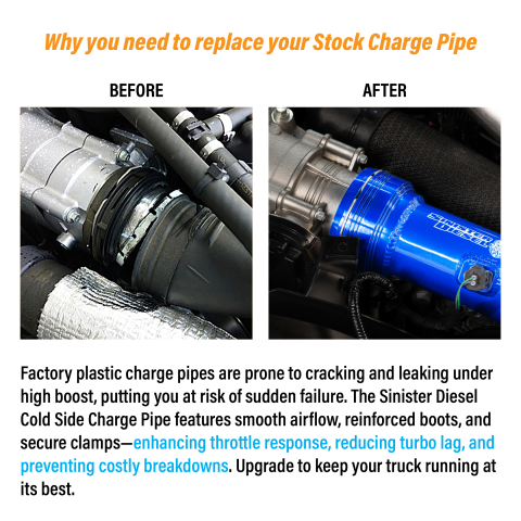 Image 4: Sinister Diesel Cold Side Charge Pipe for 2011-2016 Ford Powerstroke 6.7L
